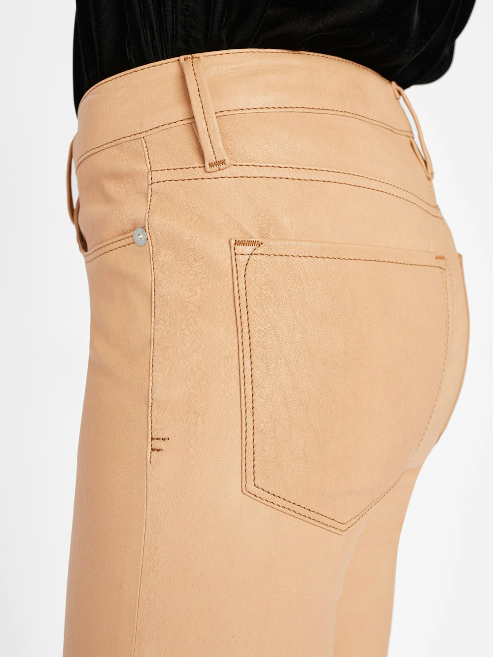 Leather Le Crop Mini Boot -- Nude